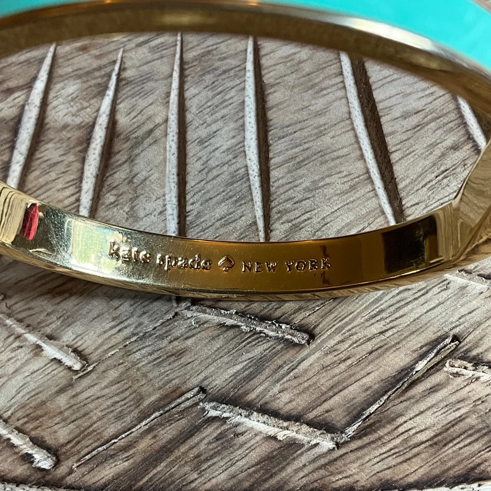 kate spade Gold-Tone Bangle with Teal Enamel - Picture 3 of 6